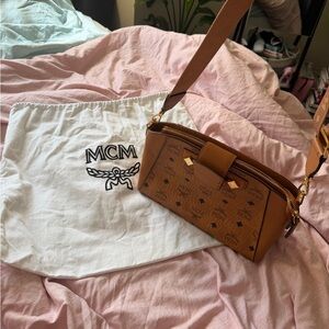 MCM Cognac Visetos Crossbody Bag